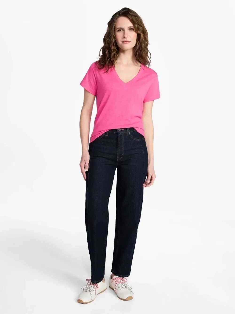 Women's Slub V Neck Short Sleeve T-Shirts 3-Pack Size XXL - Picture 7 of 9